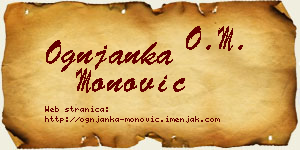 Ognjanka Monović vizit kartica